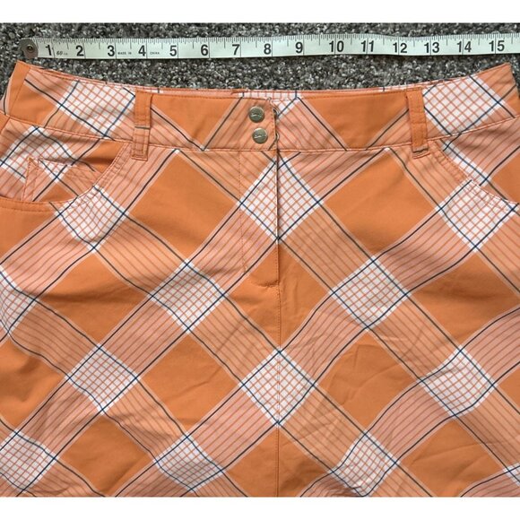 Slazenger Womens Orange Golf Mini Skort Plaid Size 8 5-Pockets A121 - Picture 6 of 8